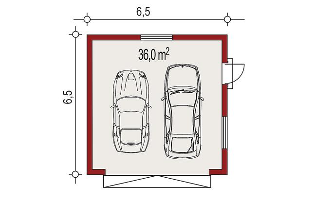 Rzut parteru POW. 36,0 m²