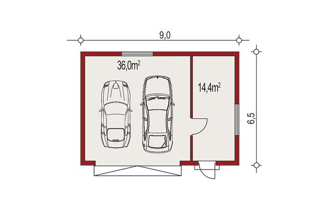 Rzut parteru POW. 50,4 m²