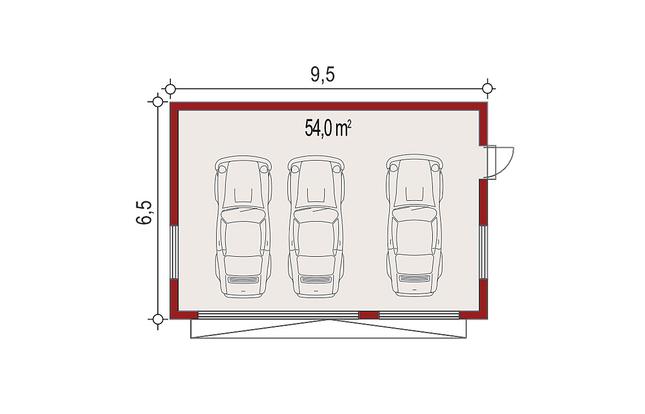 Rzut parteru POW. 54,0 m²