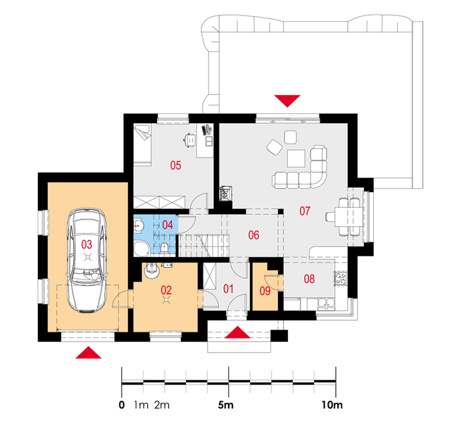 Rzut parteru POW. 110,4 m²