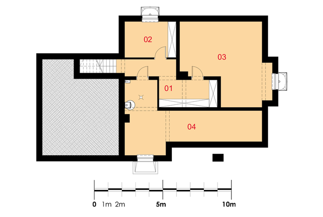 Rzut piwnicy POW. 87,0 m²