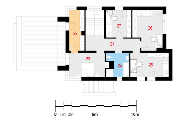 Rzut piętra POW. 84,0 m²