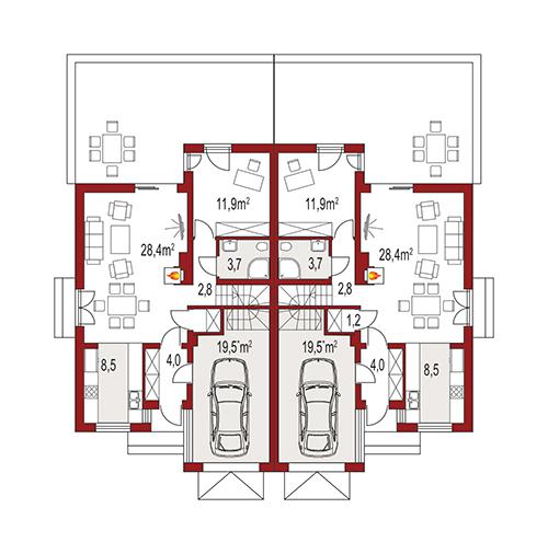 Rzut parteru POW. 0,0 m²