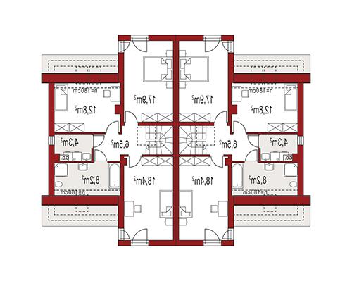 Rzut piętra lustro POW. 0,0 m²