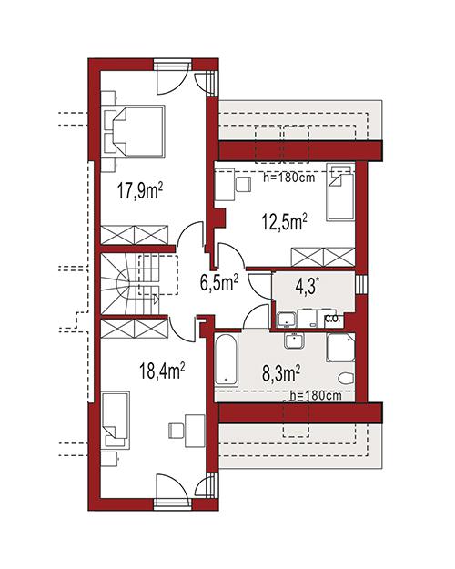 Rzut poddasza POW. 0,0 m²