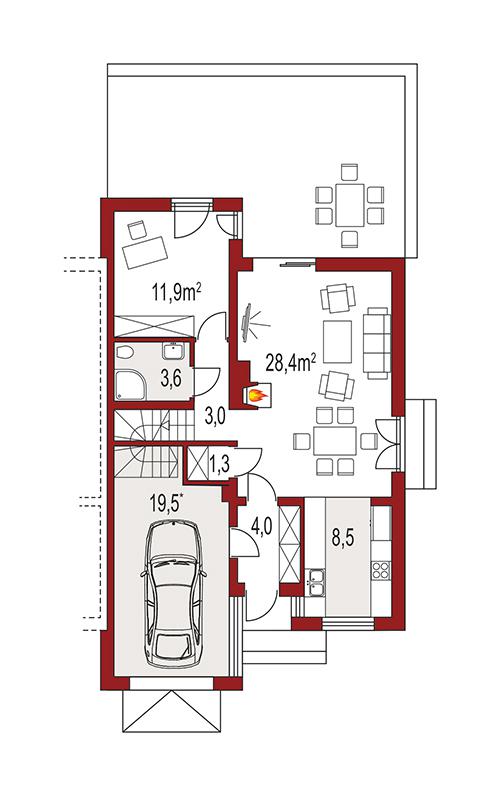 Rzut parteru POW. 0,0 m²