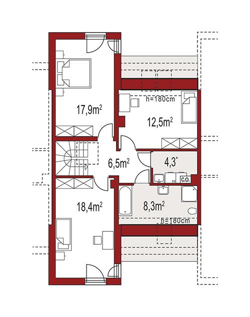 Rzut piętra POW. 0,0 m²