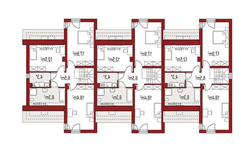 Rzut piętra lustro POW. 0,0 m²