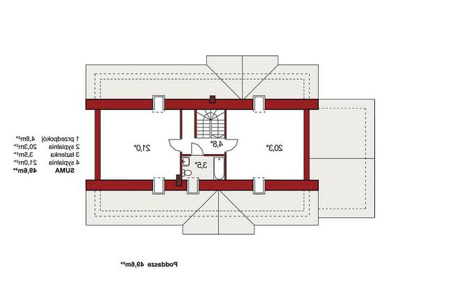Rzut poddasza lustro: do indywidualnej adaptacji