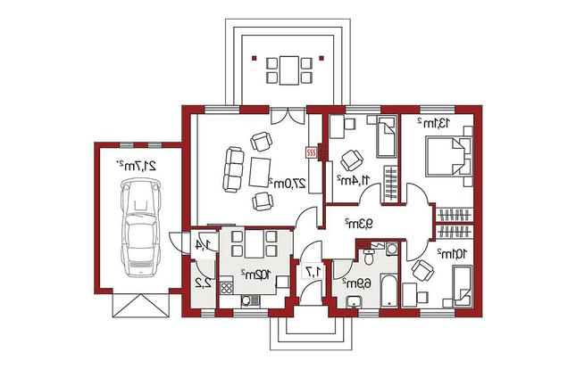Rzut parteru lustro POW. 0,0 m²
