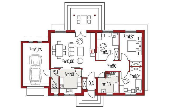 Rzut parteru lustro POW. 0,0 m²