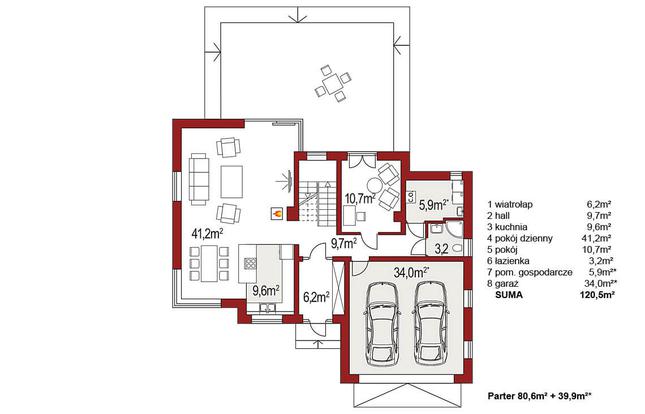 Rzut parteru POW. 0,0 m²