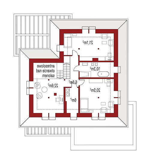 Rzut poddasza lustro POW. 0,0 m²