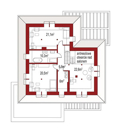 Rzut poddasza POW. 0,0 m²