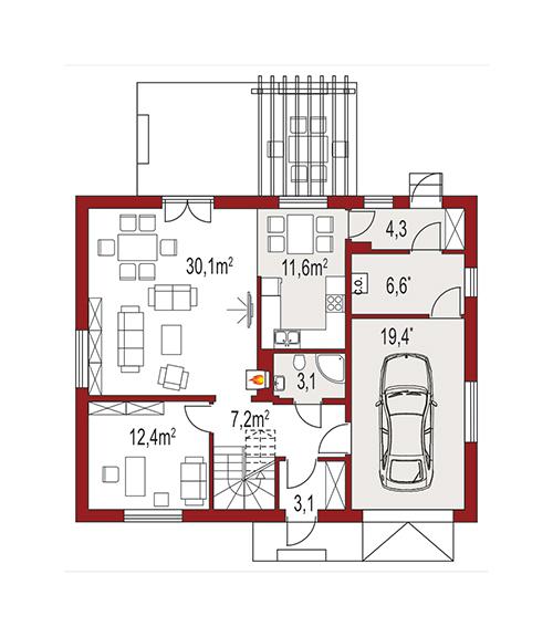 Rzut parteru POW. 0,0 m²