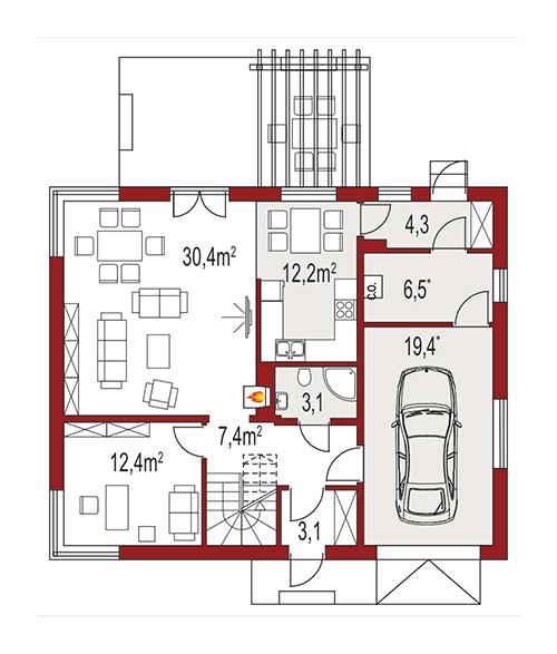 Rzut parteru POW. 0,0 m²