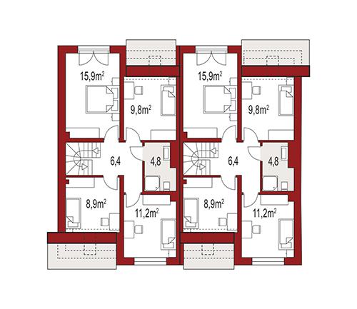 Rzut poddasza POW. 0,0 m²