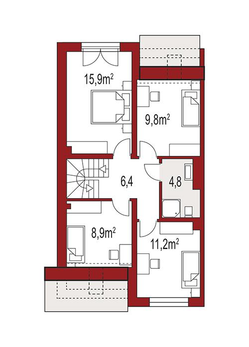 Rzut poddasza POW. 0,0 m²