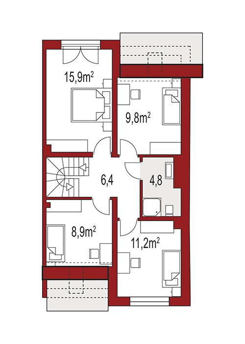 Rzut poddasza POW. 0,0 m²