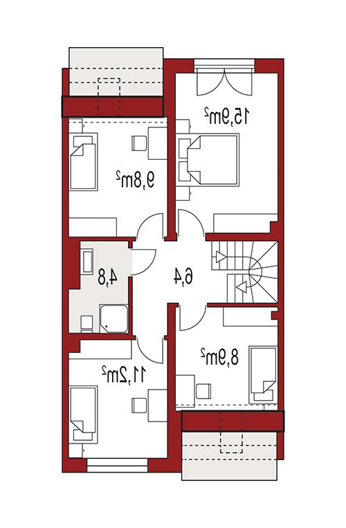 Rzut poddasza lustro POW. 0,0 m²