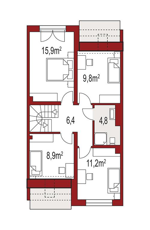 Rzut poddasza POW. 0,0 m²