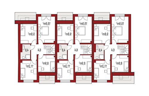 Rzut poddasza lustro POW. 0,0 m²