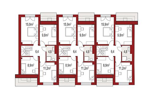 Rzut poddasza POW. 0,0 m²