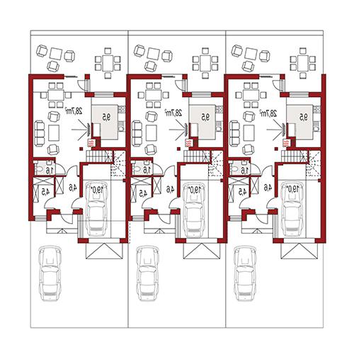 Rzut parteru lustro POW. 0,0 m²