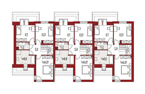 Rzut poddasza lustro POW. 0,0 m²