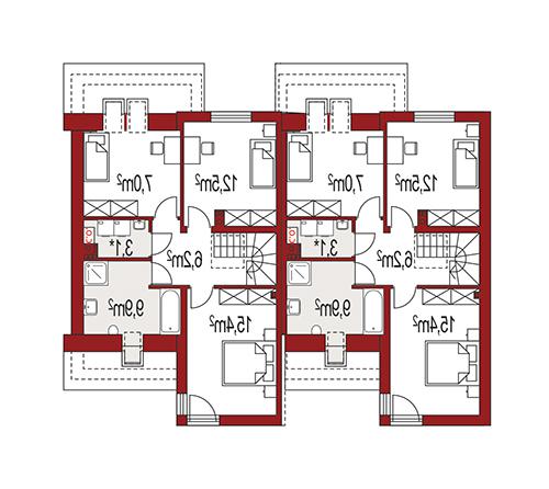 Rzut poddasza lustro POW. 0,0 m²