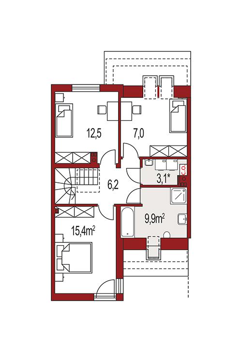 Rzut poddasza POW. 0,0 m²