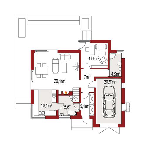 Rzut parteru POW. 0,0 m²