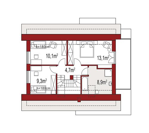 Rzut poddasza POW. 0,0 m²