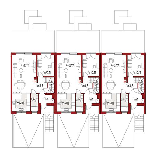 Rzut parteru lustro POW. 0,0 m²