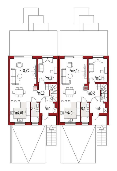 Rzut parteru lustro POW. 0,0 m²