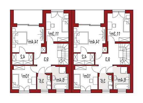 Rzut piętra lustro POW. 0,0 m²