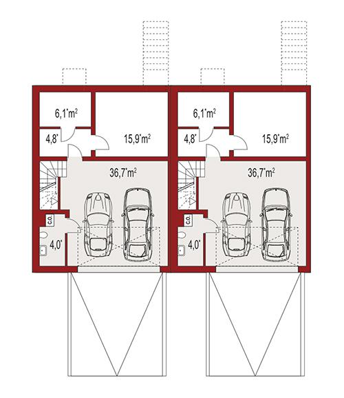Rzut piwnicy POW. 0,0 m²