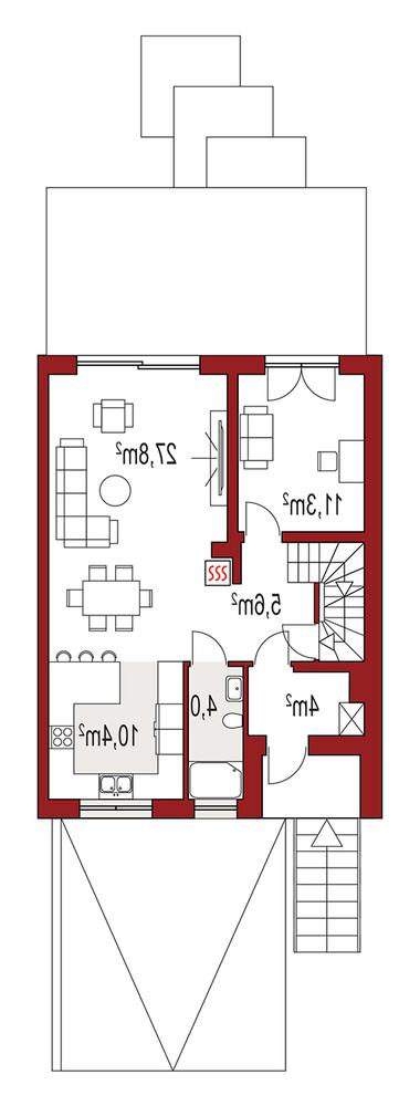 Rzut parteru lustro POW. 0,0 m²