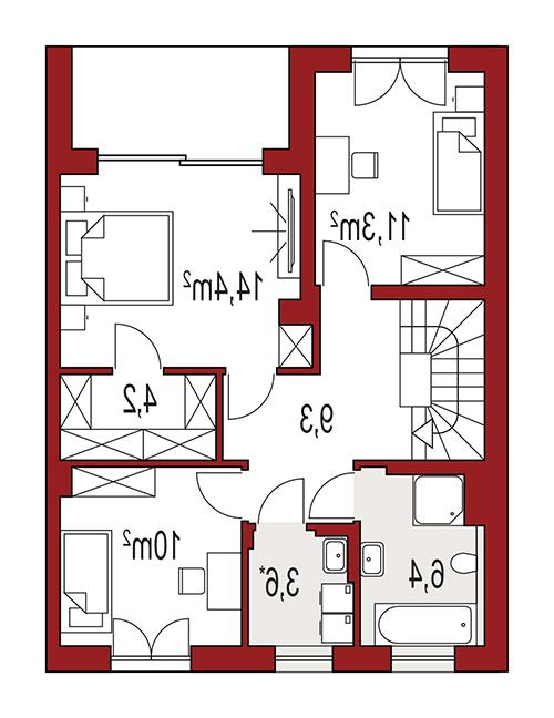 Rzut piętra lustro POW. 0,0 m²