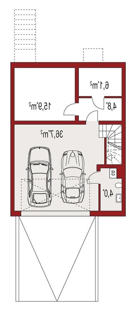 Rzut piwnicy lustro POW. 0,0 m²