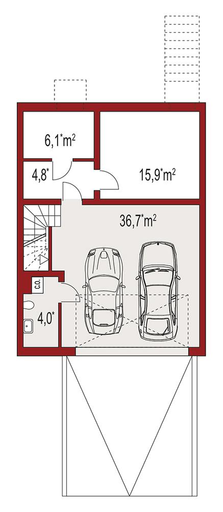 Rzut piwnicy POW. 0,0 m²