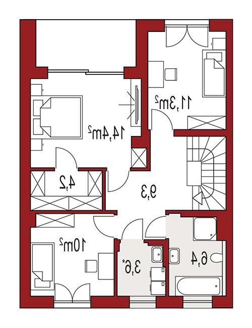 Rzut piętra lustro POW. 0,0 m²