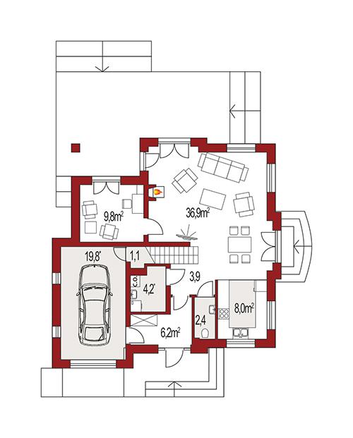 Rzut parteru POW. 0,0 m²