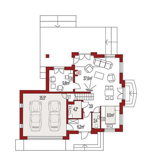 Rzut parteru POW. 0,0 m²