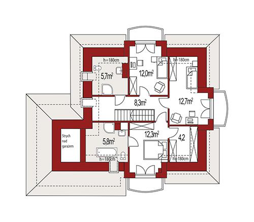 Rzut poddasza POW. 0,0 m²