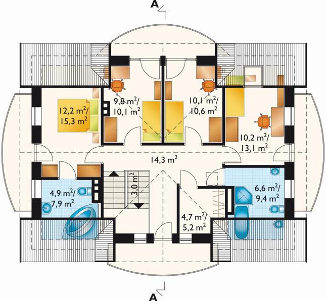 Rzut poddasza POW. 88,9 m²