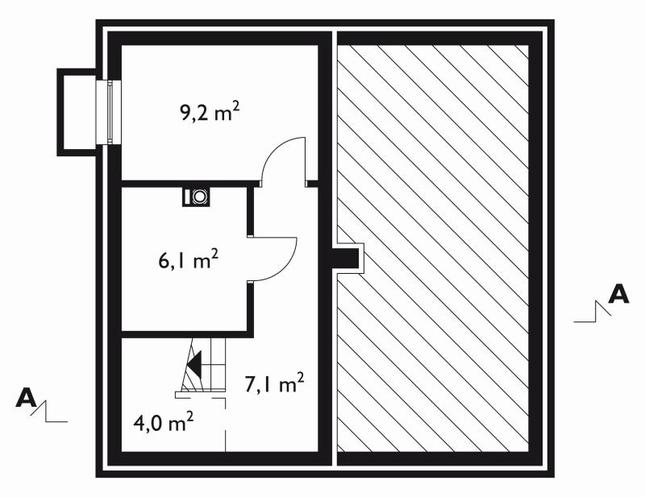 Rzut piwnicy POW. 26,4 m²