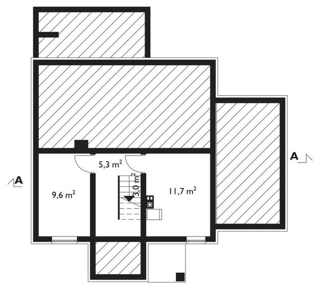 Rzut piwnicy POW. 29,6 m²
