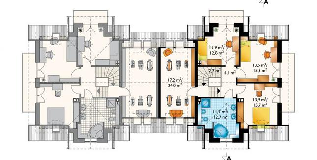 Rzut poddasza POW. 87,5 m²