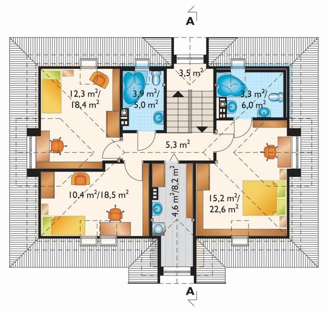 Rzut poddasza POW. 86,2 m²